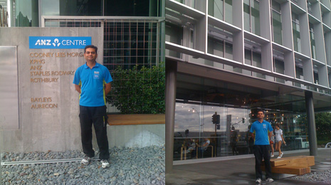 Pinakin Patel is proud to be cleaning in the new ANZ Centre, a brand new office complex in Tauranga. Pinakin Patel is proud to be cleaning in the new ANZ Centre, a brand new office complex in Tauranga