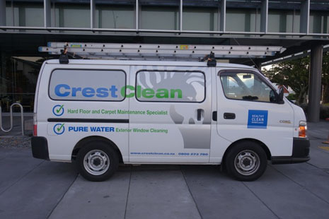The new van signwritten for Pure Water Window Cleaning.