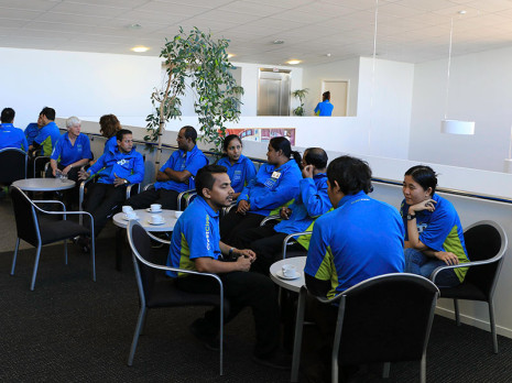 Tauranga franchisees enjoyed catching up with each other over a cup of coffee before the team meeting.