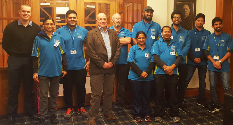 Philip Wilson (Regional Quality Assurance Co-ordinator), Rajeshri Panchal, Alpeshkumar Patel, Richard Brodie (Regional Manager), Alexander Whitefield, Rajiv Reddy, Amit Mehta, Mahesh Roka, Manwinder Dhillon. Front: Shrijeshni Kumar and Ramesh Kumar.