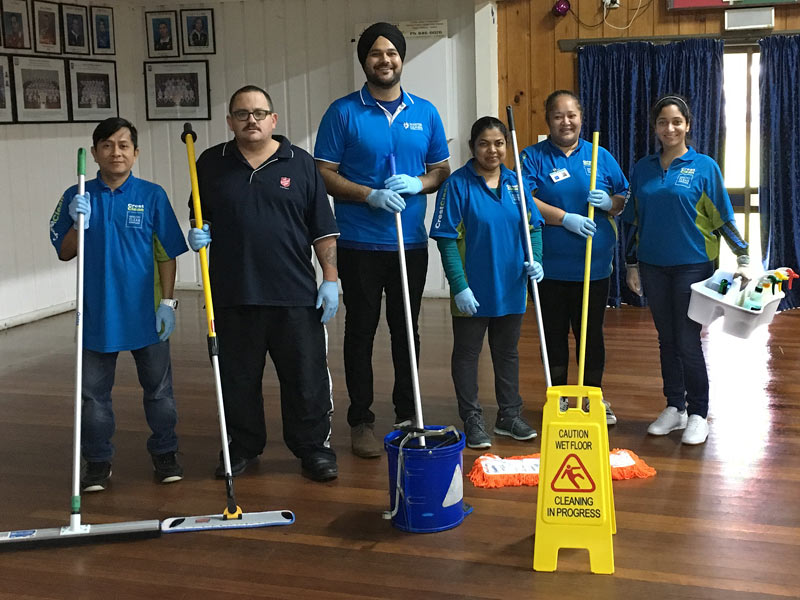 Sallies caretaker learns cleaning skills