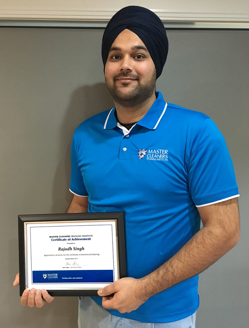 Rotorua franchisee Joe Singh with his certificate.