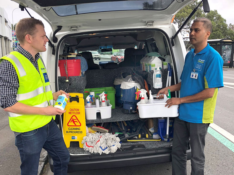 Nissan van fitted out to achieve efficient storage of cleaning gear