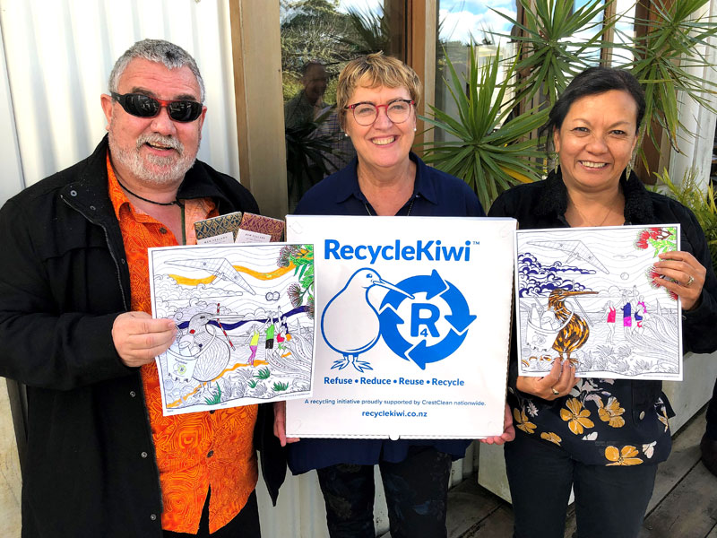 James Le Marquand, Principal Arohanui Special School in Te Atatu South, and Hine Viskovich, Deputy Principal Fruitvale School, New Lynn. With them is Caroline Wedding (centre), CrestClean’s Auckland West Regional Manager.