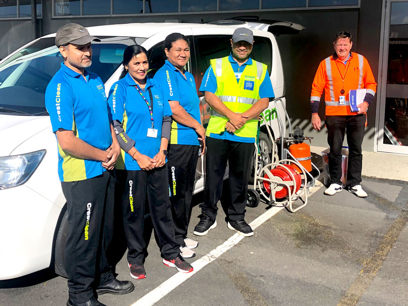 Tarun Kumar, Mohini Singh, Pua Vaulu, and Mountain Vaulu with Chris Chapman, National Trainer and Assessor with Master Cleaners Training Institute.