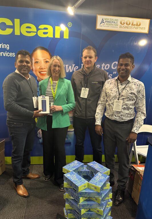 Andersons Bay School Principal Pauline Simpson was the lucky winner of the CrestClean prize draw.