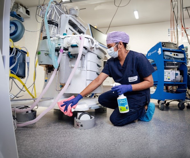 CrestClean teams use HyperClean® – a powerful hydrogen peroxide formula for infection control.