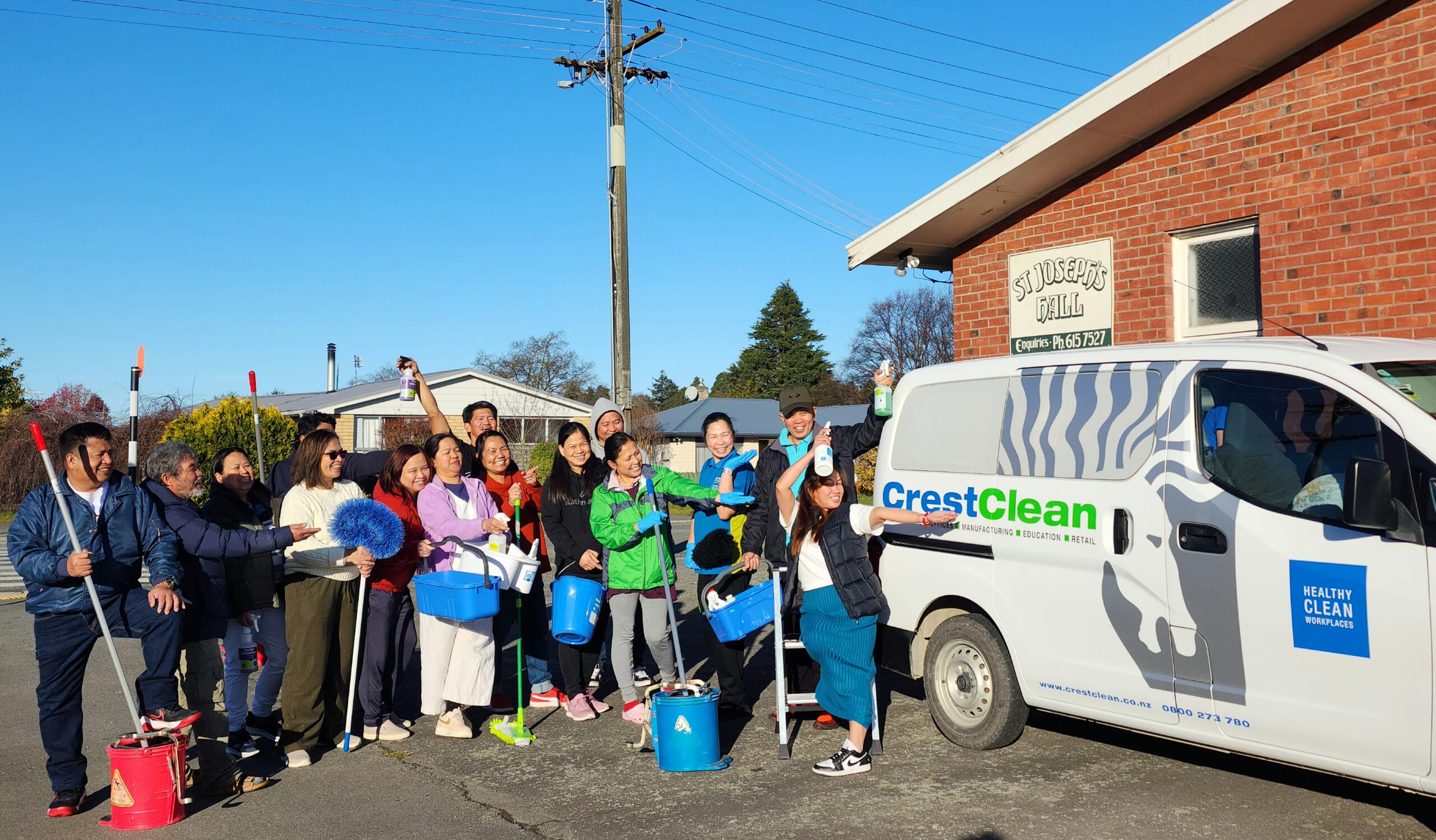 Cleaning for a cause – volunteers restore the shine of St Joseph’s Hall