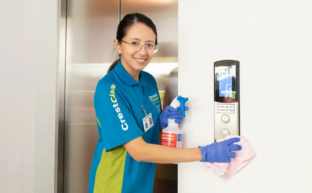 High Touch Surfaces cleaning lift controls